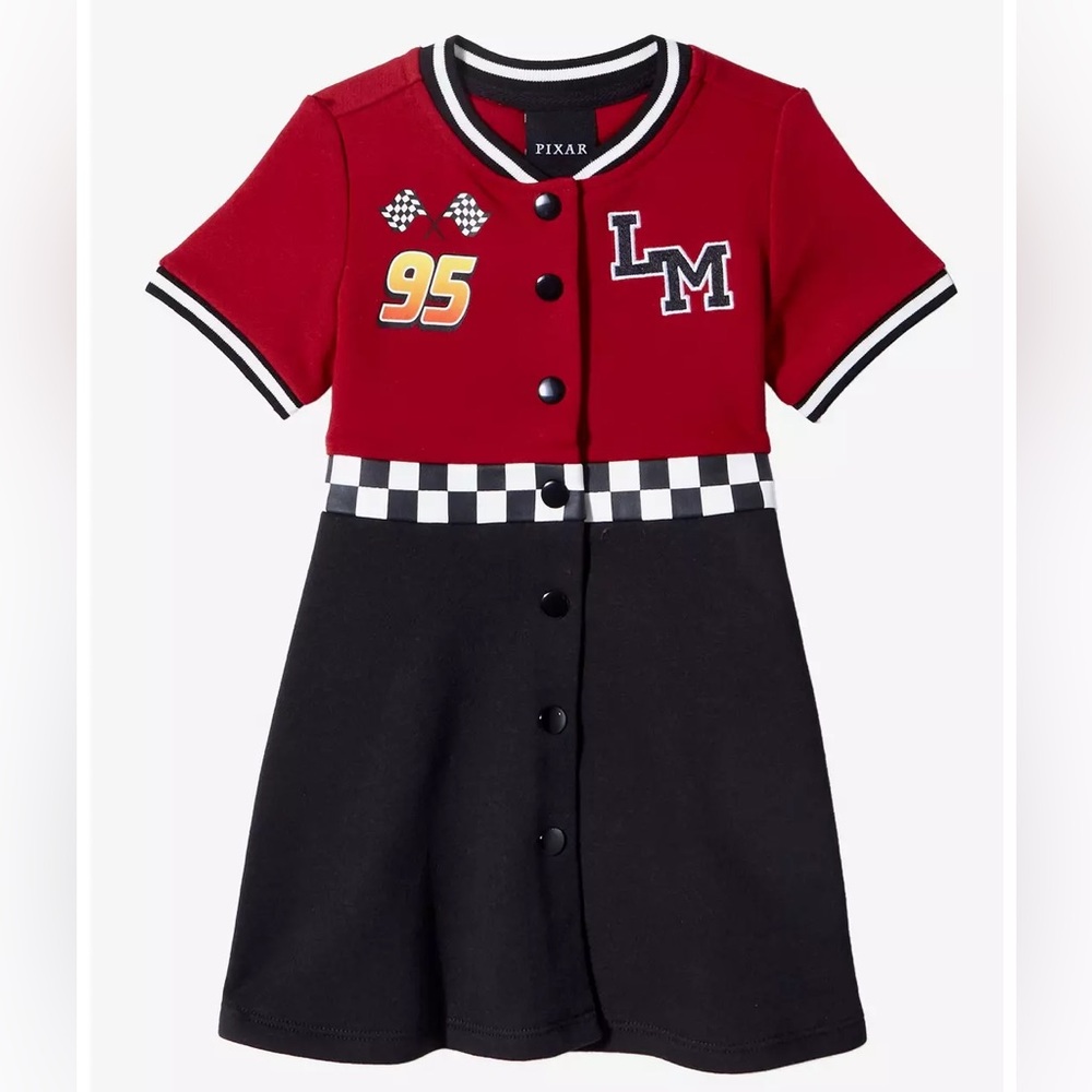 Disney Pixar Cars Lightning McQueen Toddler Button Dress - BoxLunch Exclusive